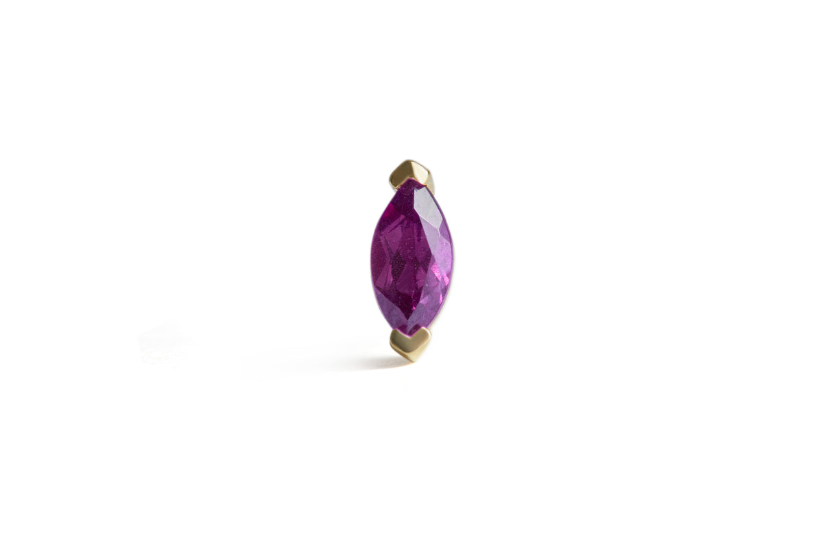 Birthstone Marquise Stud Solid Gold
