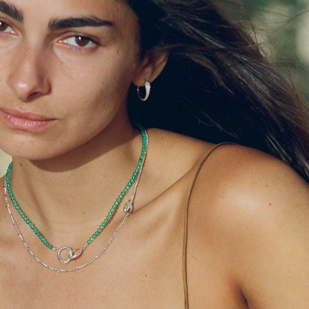 Ouroboros Onyx Necklace Silver