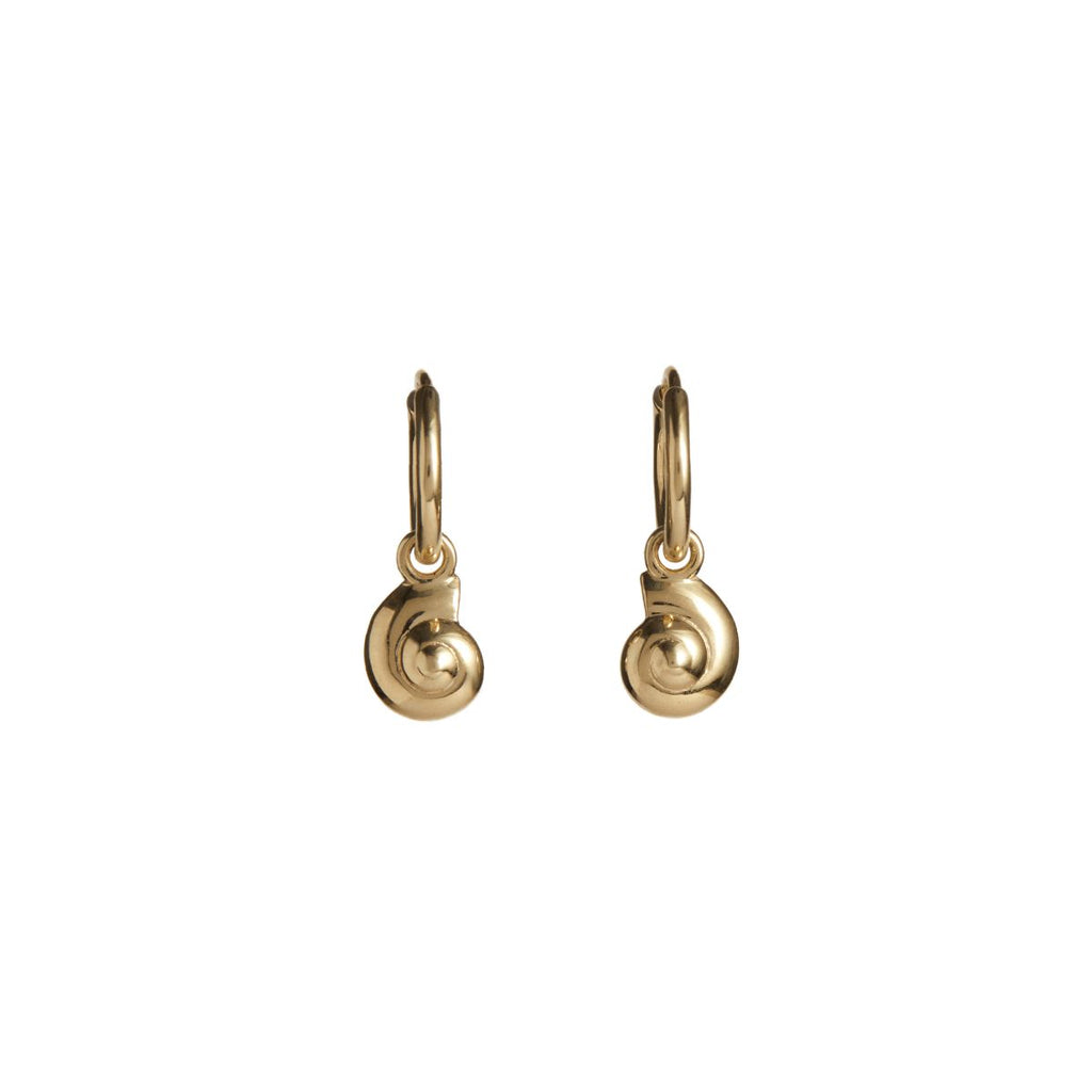 Inanna Spiral Mini Hoop Earrings Solid