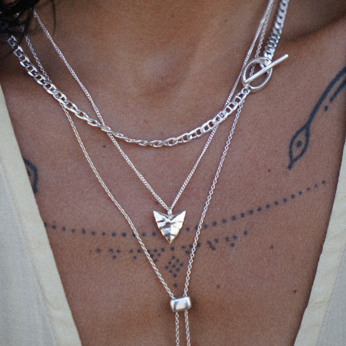 Modern Primitive Mini Necklace Silver