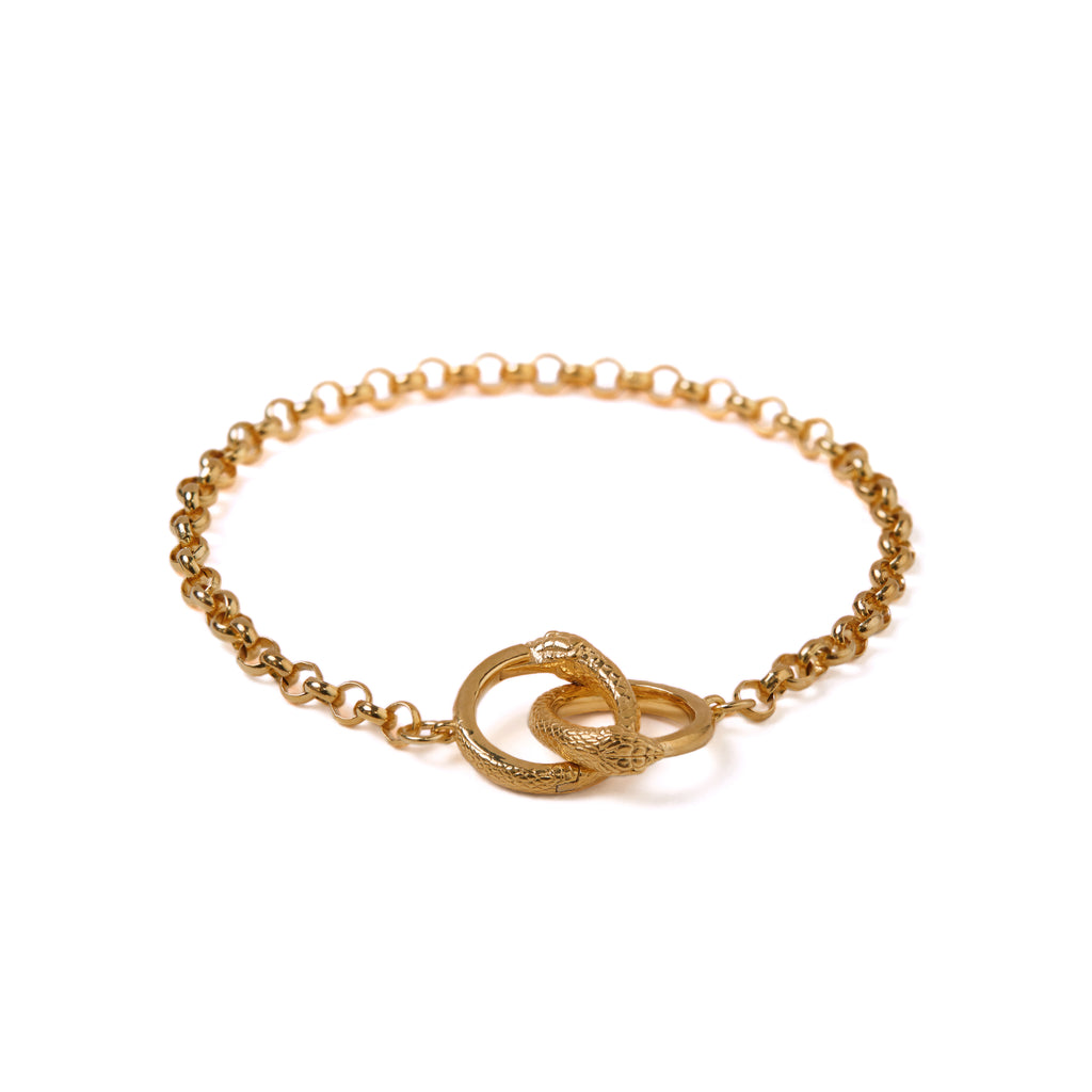 Ouroboros Snake Chain Bracelet Solid