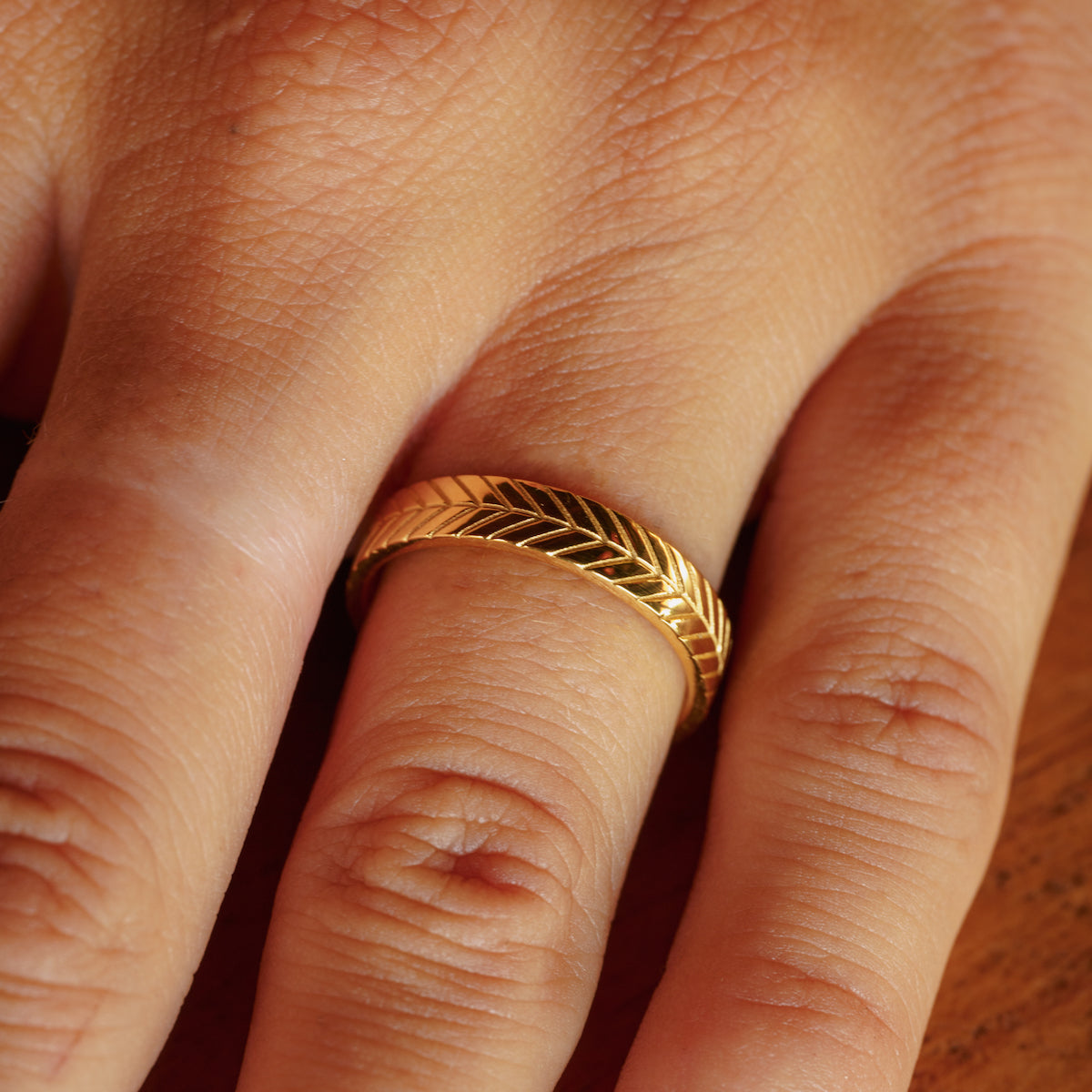 Chevron Ring Solid Gold