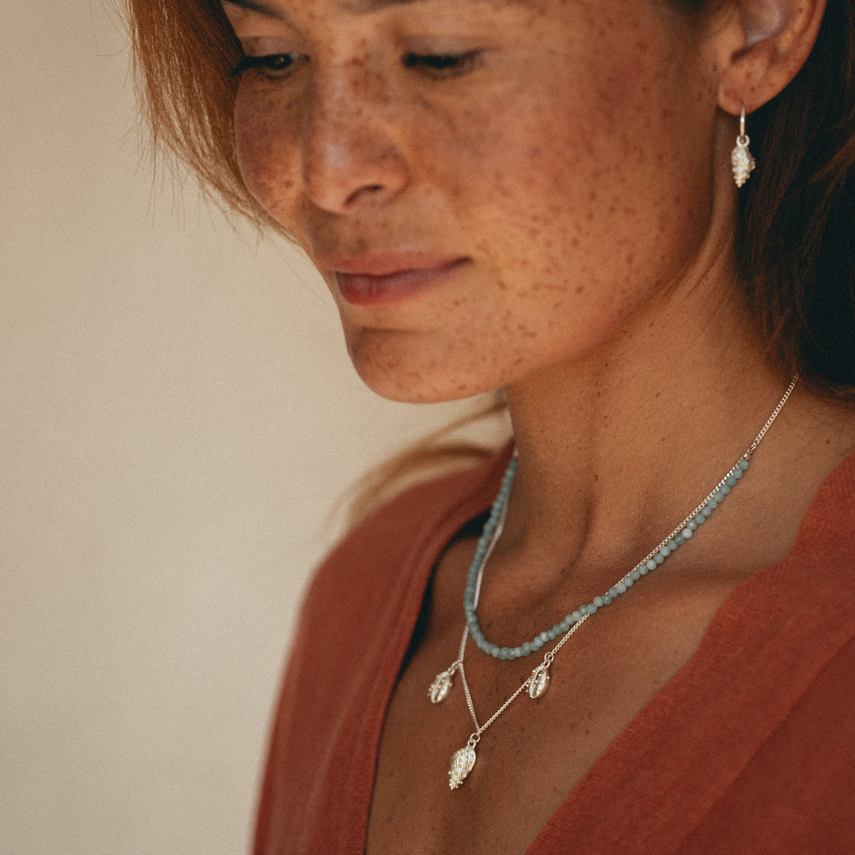 Thalassa Amazonite Layered Necklace Silver