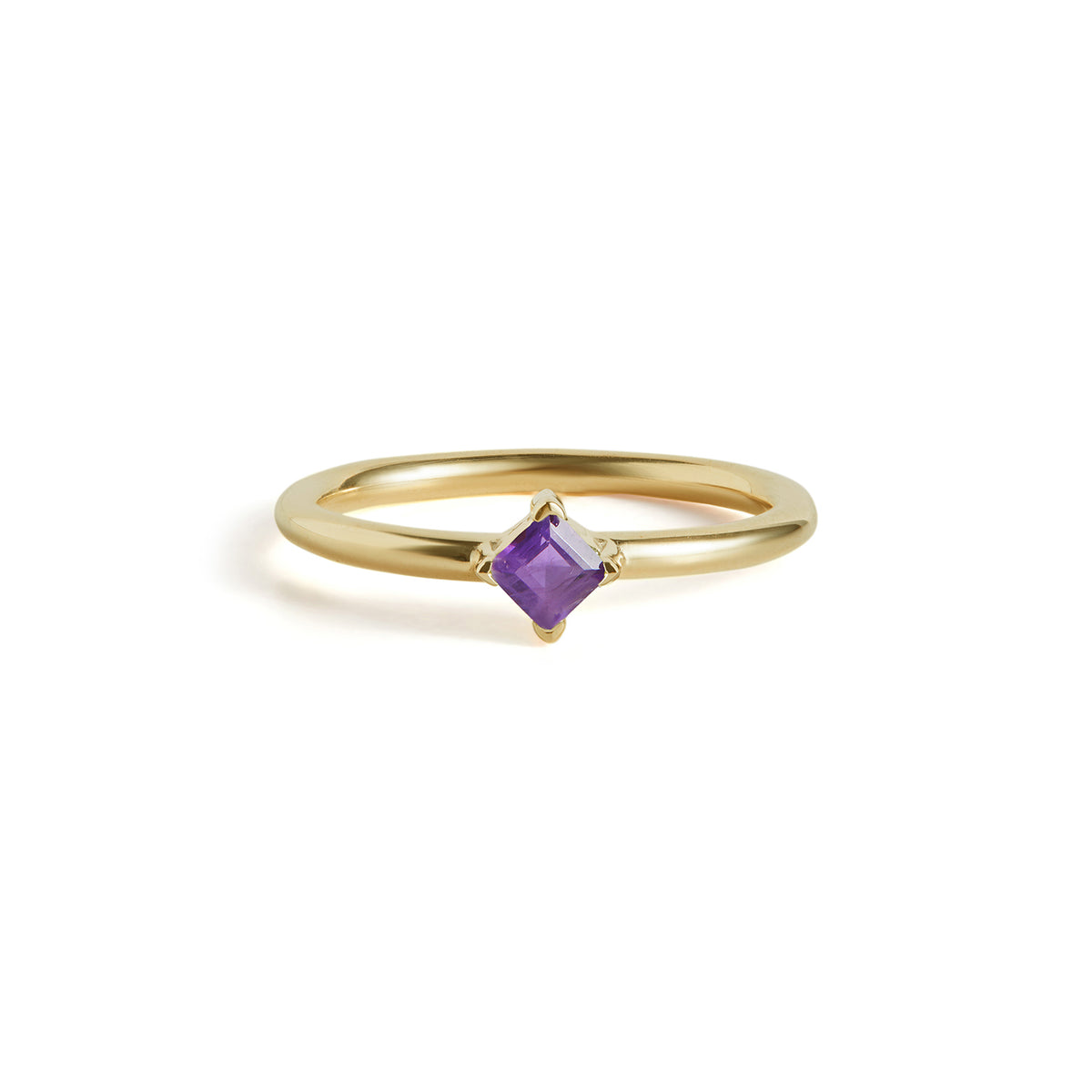 Birthstone Square Ring Solid Gold