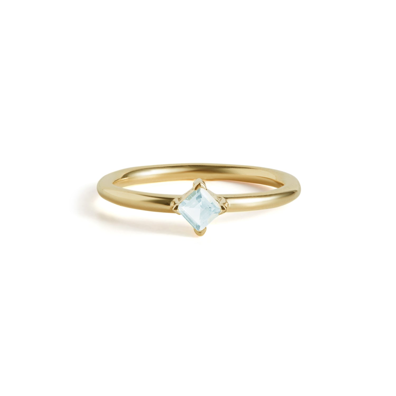 Birthstone Square Ring Solid Gold
