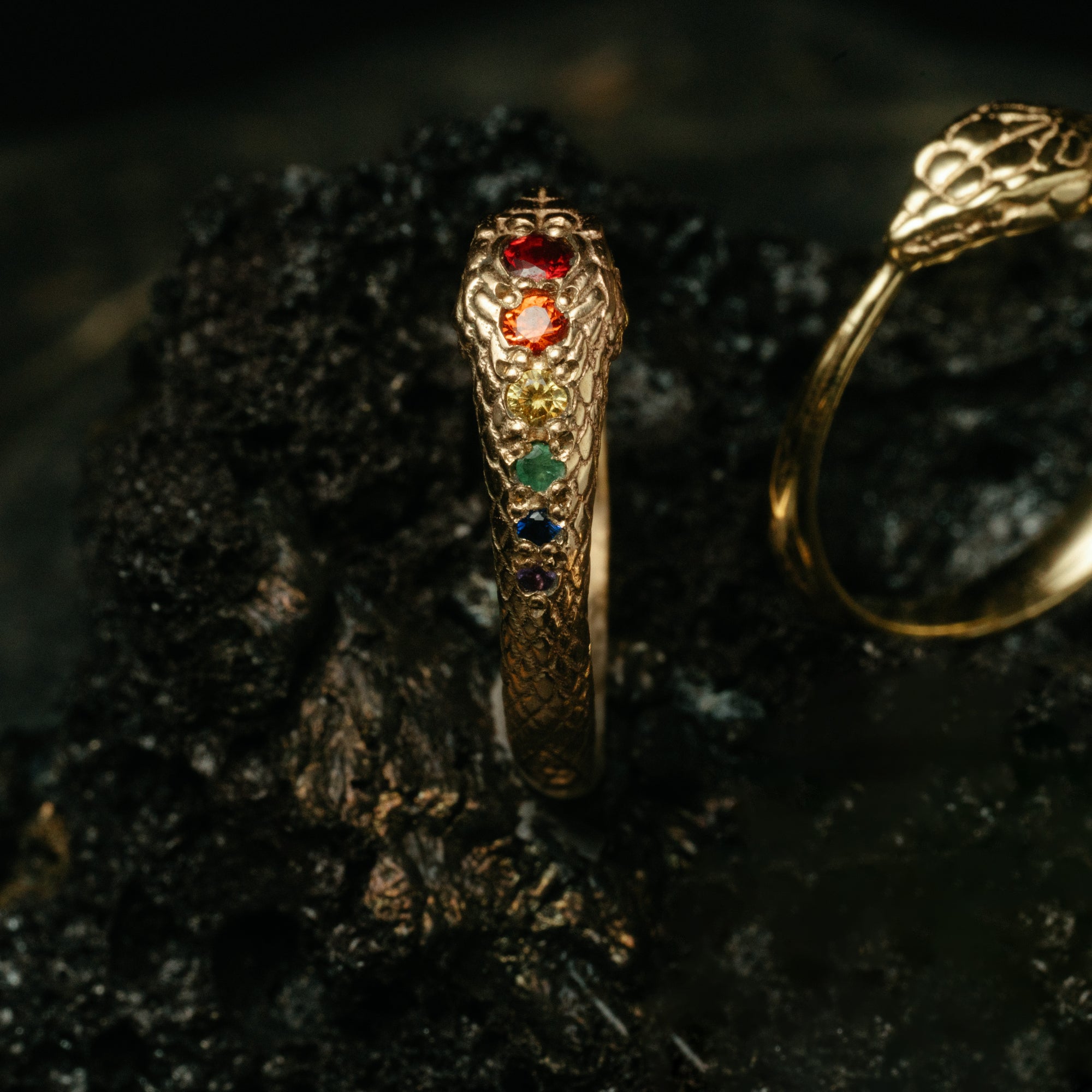 The Rainbow Ouroboros Snake Ring