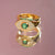 Rays of Light Fine Ring Emerald Solid Gold