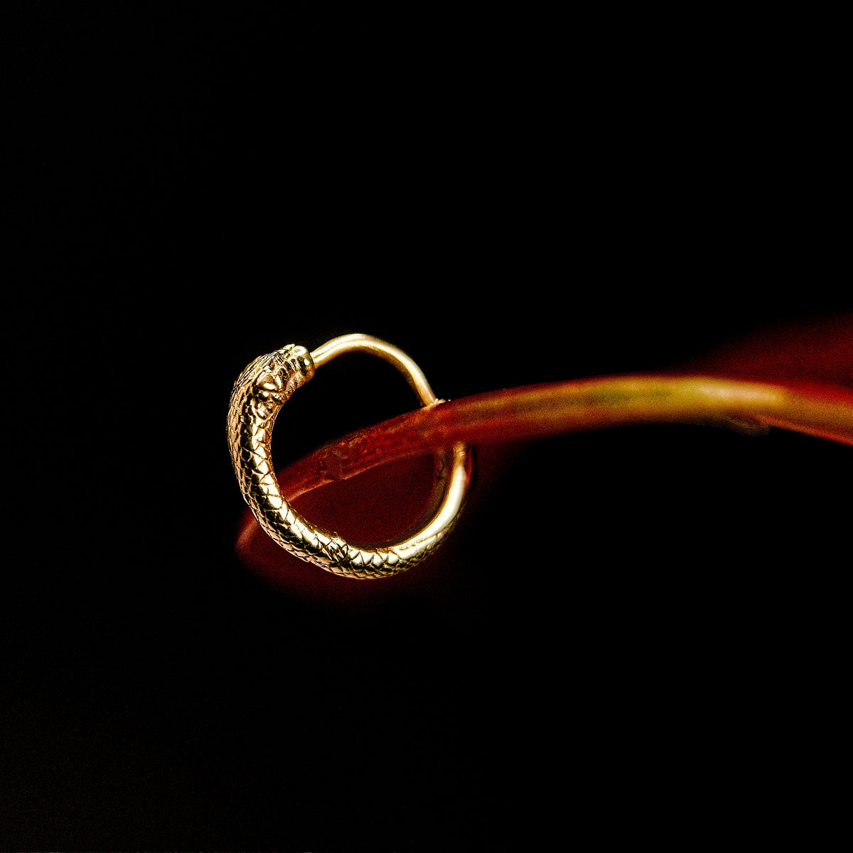 Ouroboros Snake Mini Huggie Solid Gold