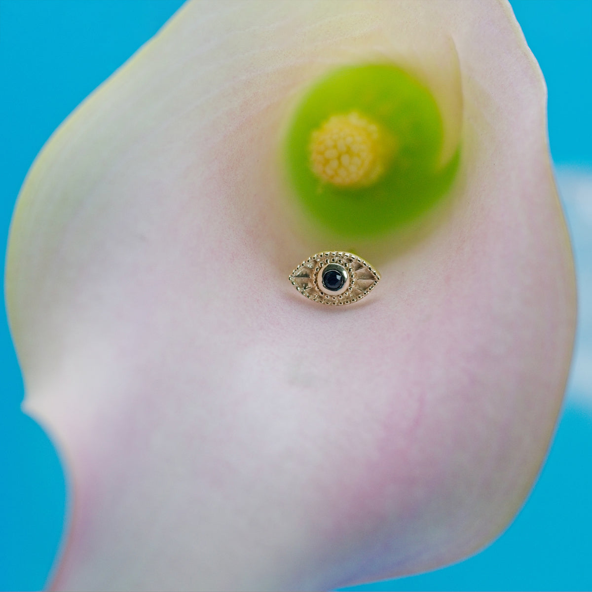 Rays Of Light Studs Black Sapphire Solid Gold