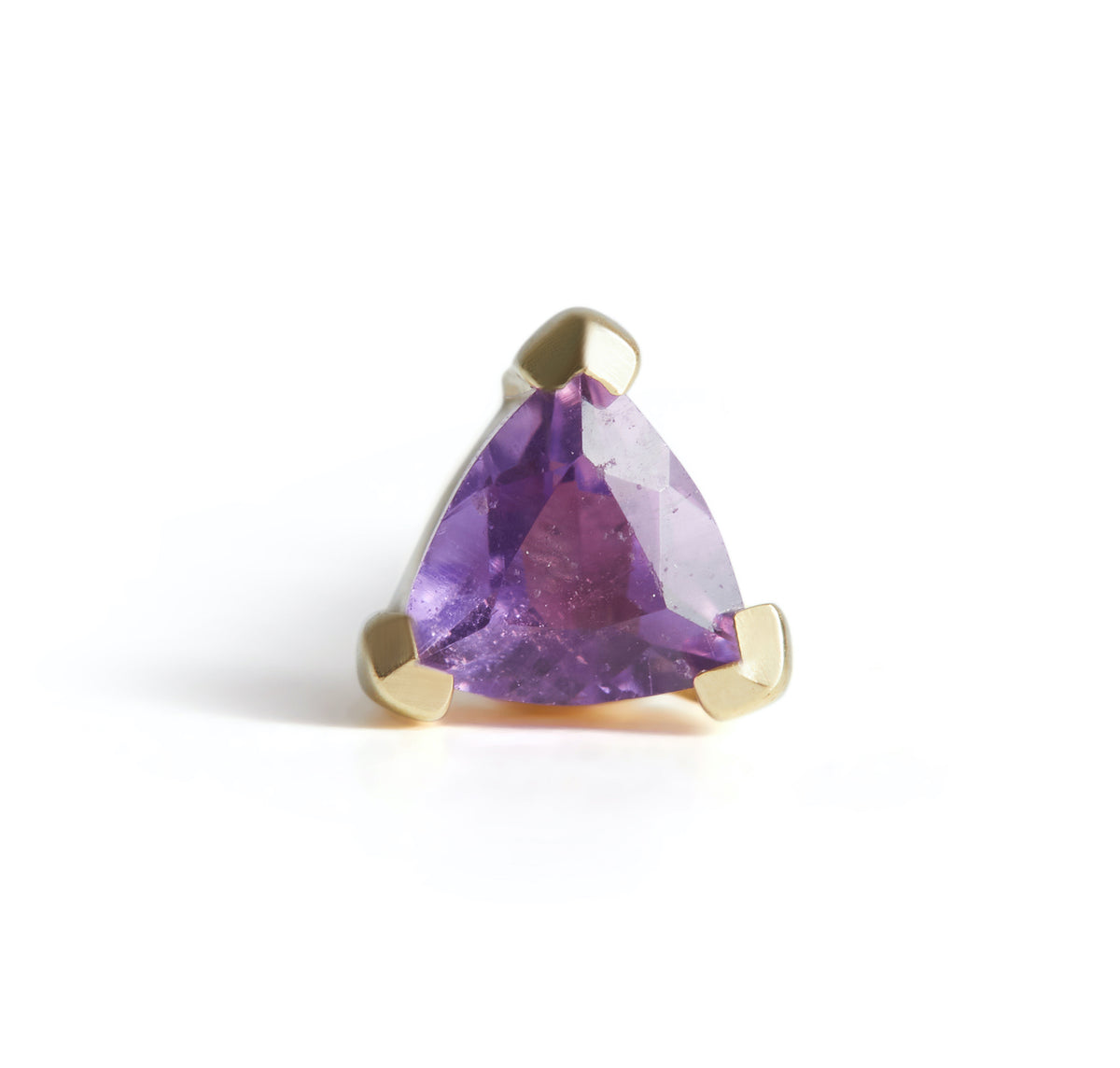 Birthstone Trillion Stud Solid Gold