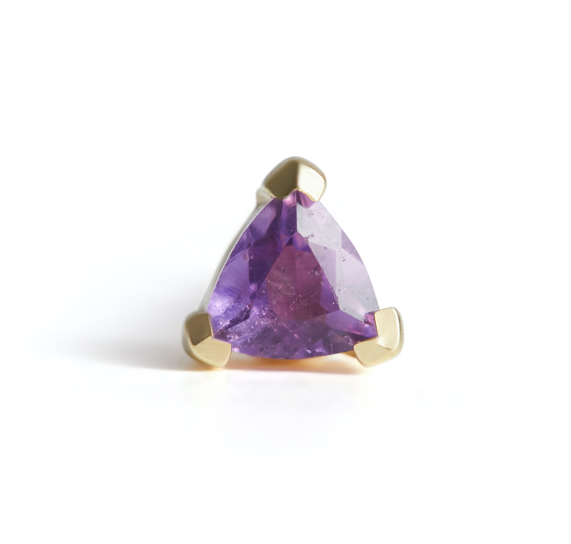 Birthstone Trillion Stud Solid Gold