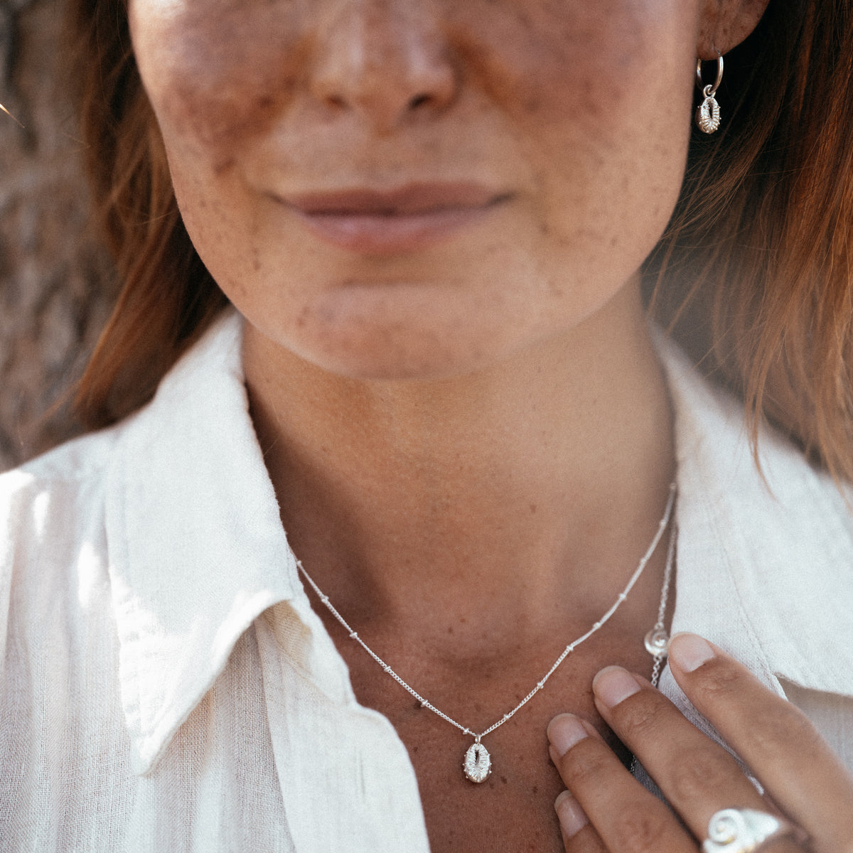 Aphrodite Mini Hoop Earrings Silver
