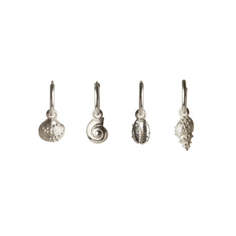 Aphrodite Mini Hoop Earrings Set Silver