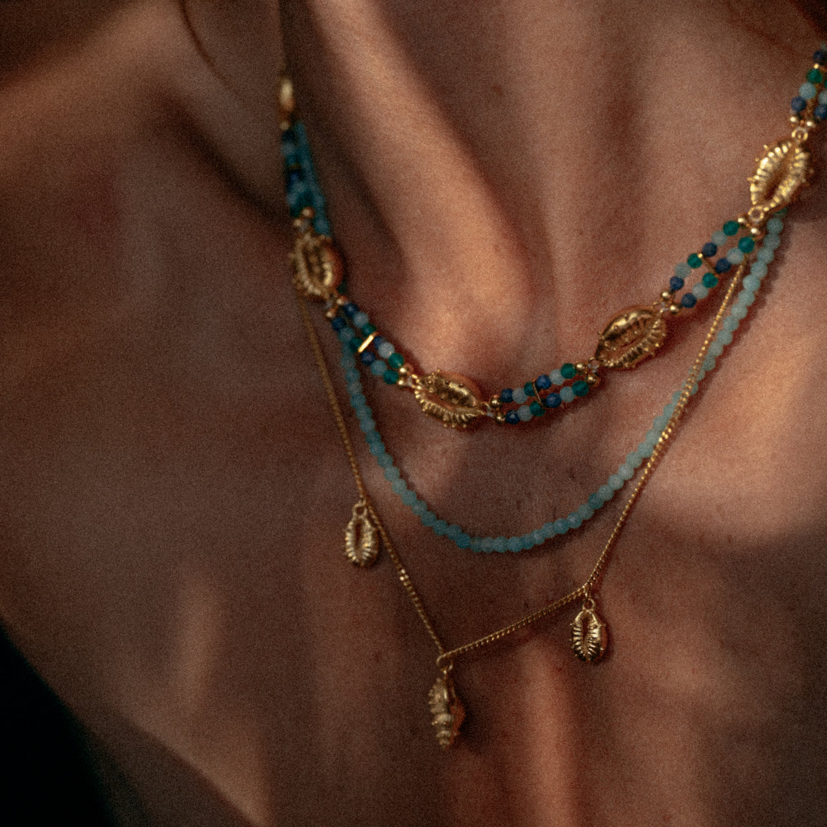 Thalassa Amazonite Layered Necklace Gold