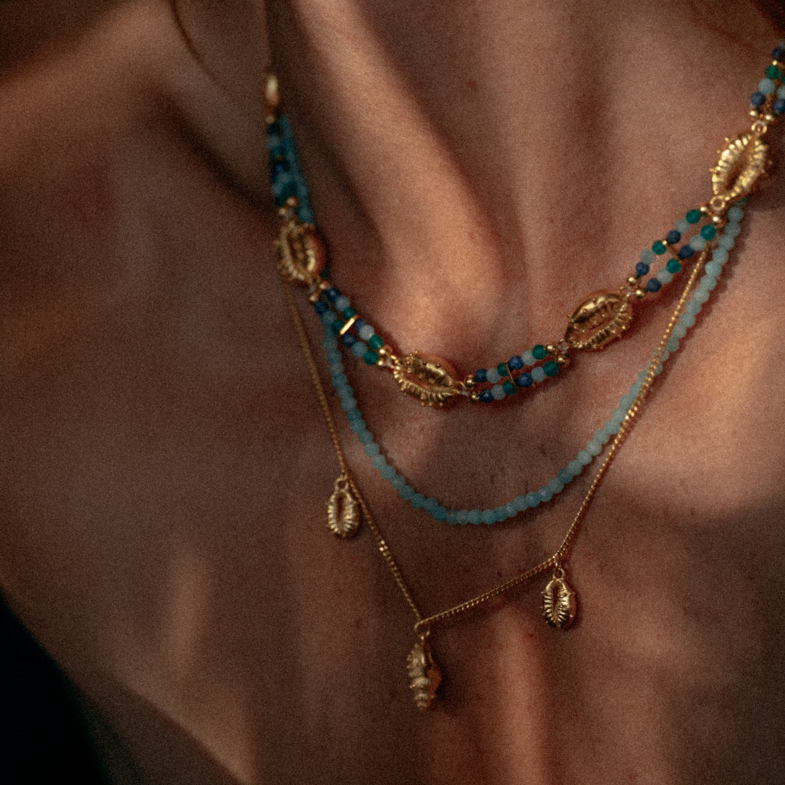 Thalassa Amazonite Layered Necklace Gold