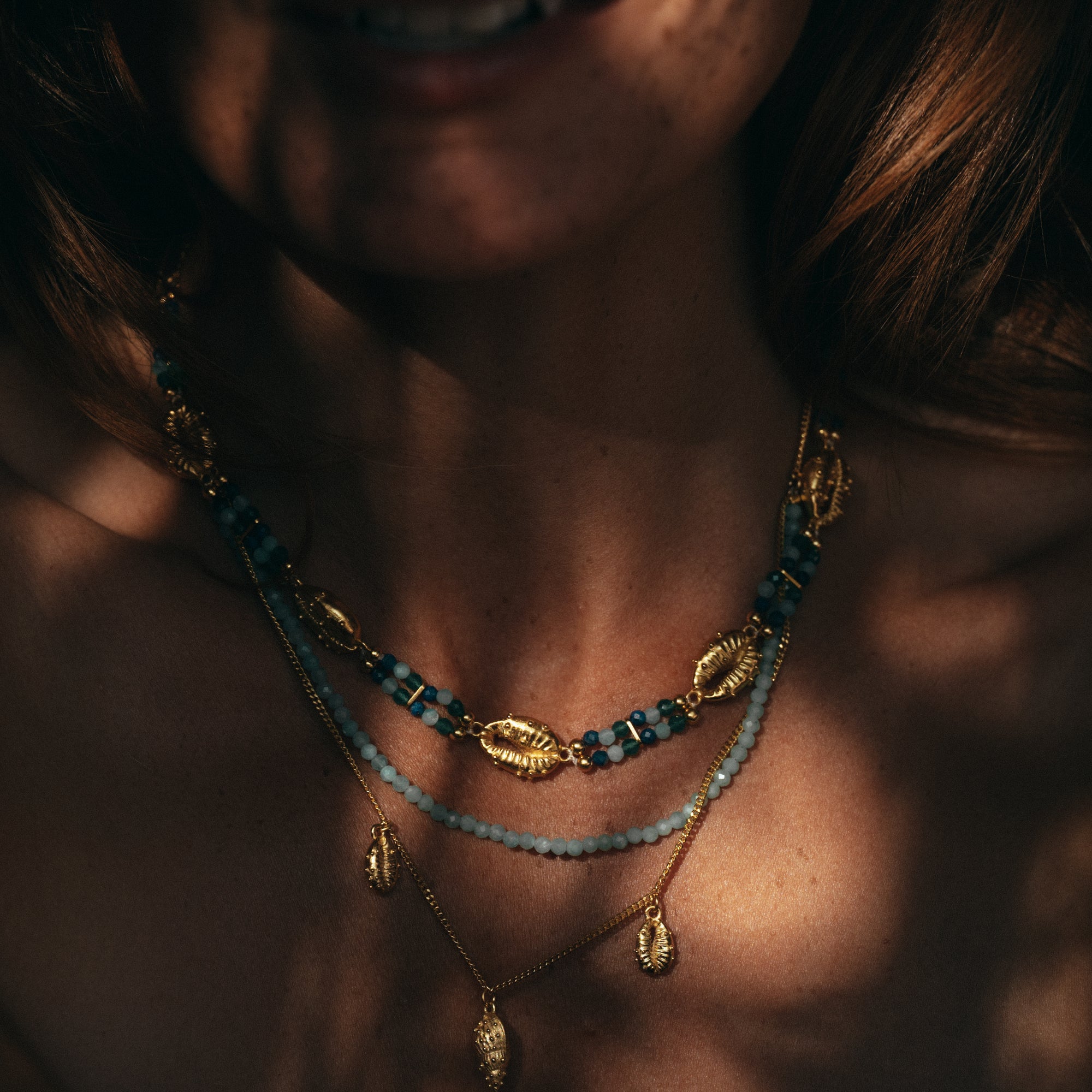 Thalassa Amazonite Layered Necklace Gold