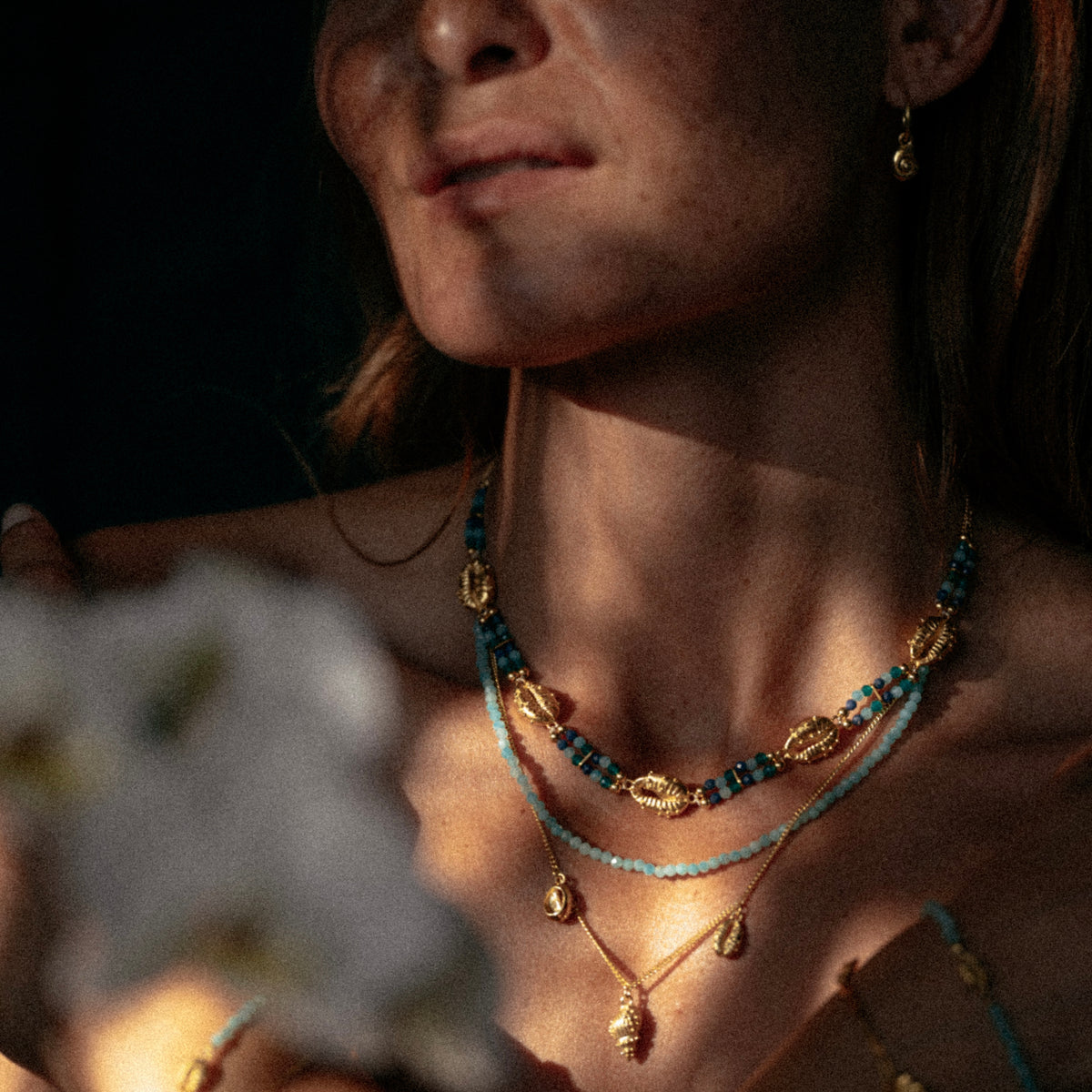 Thalassa Amazonite Layered Necklace Gold