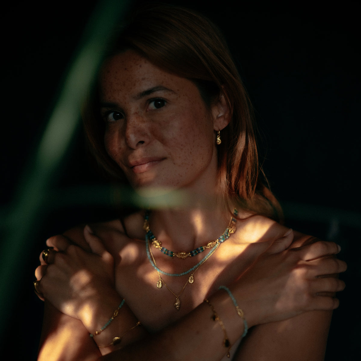 Thalassa Amazonite Layered Necklace Gold