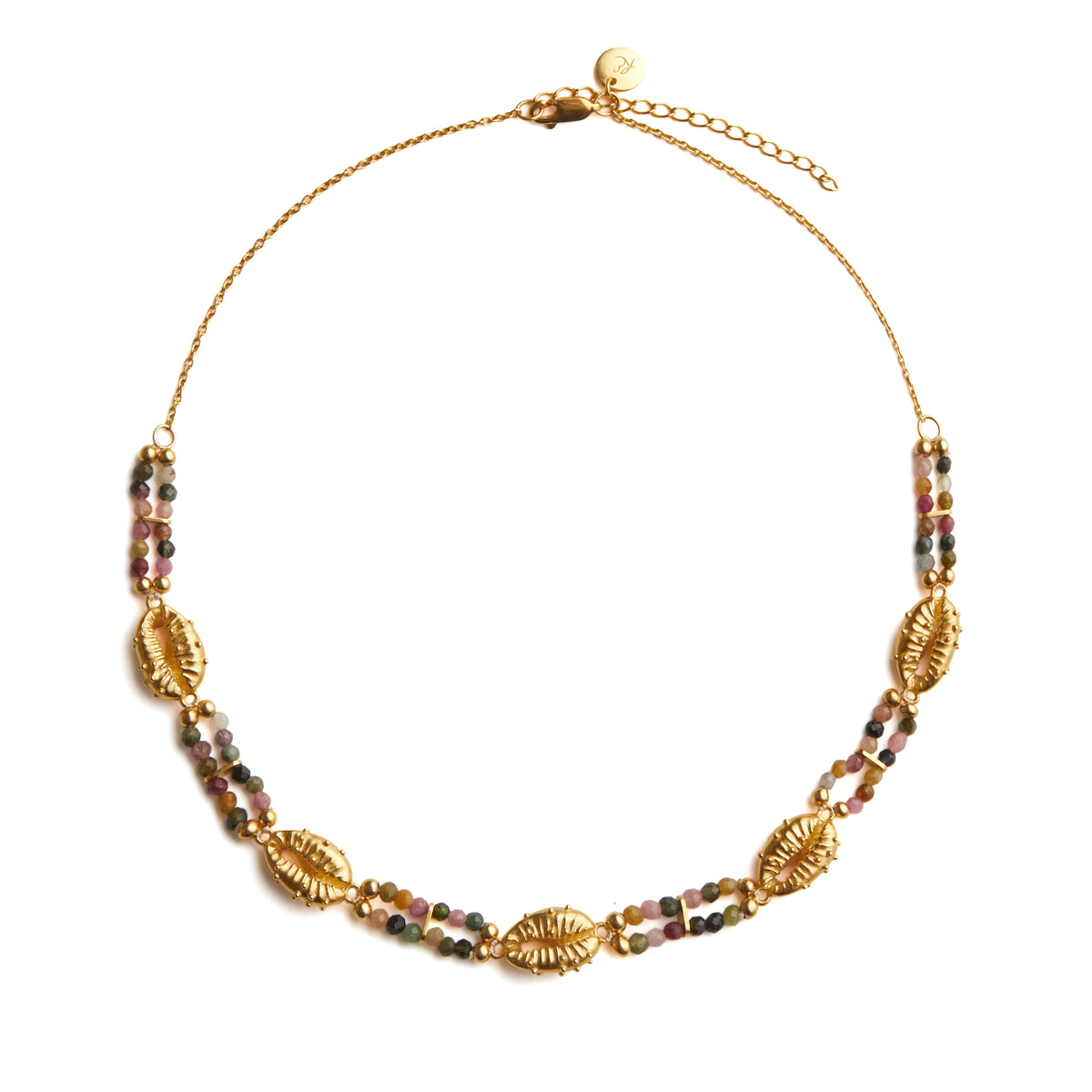 Aphrodite Tourmaline Choker Necklace Gold