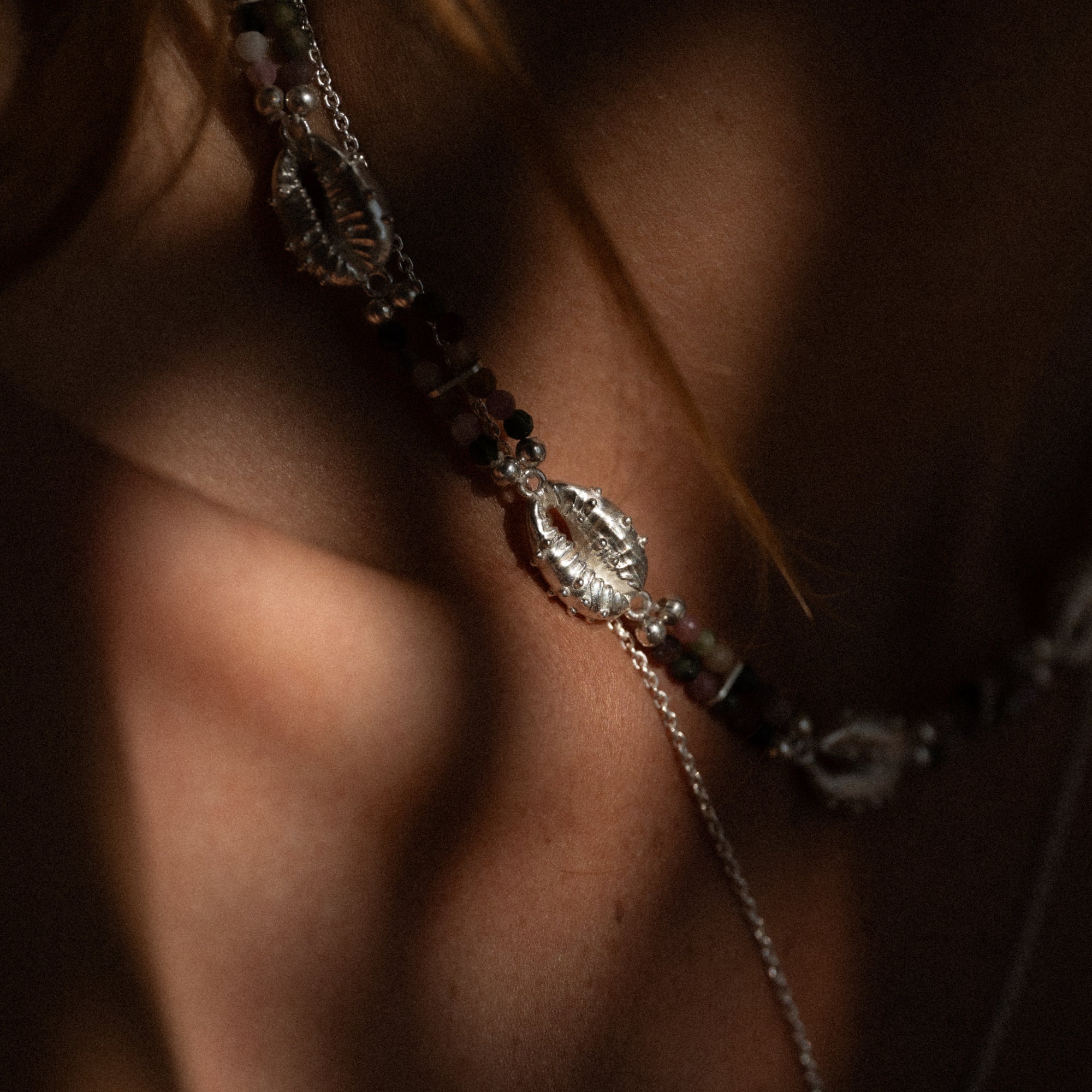 Aphrodite Tourmaline Choker Necklace Silver