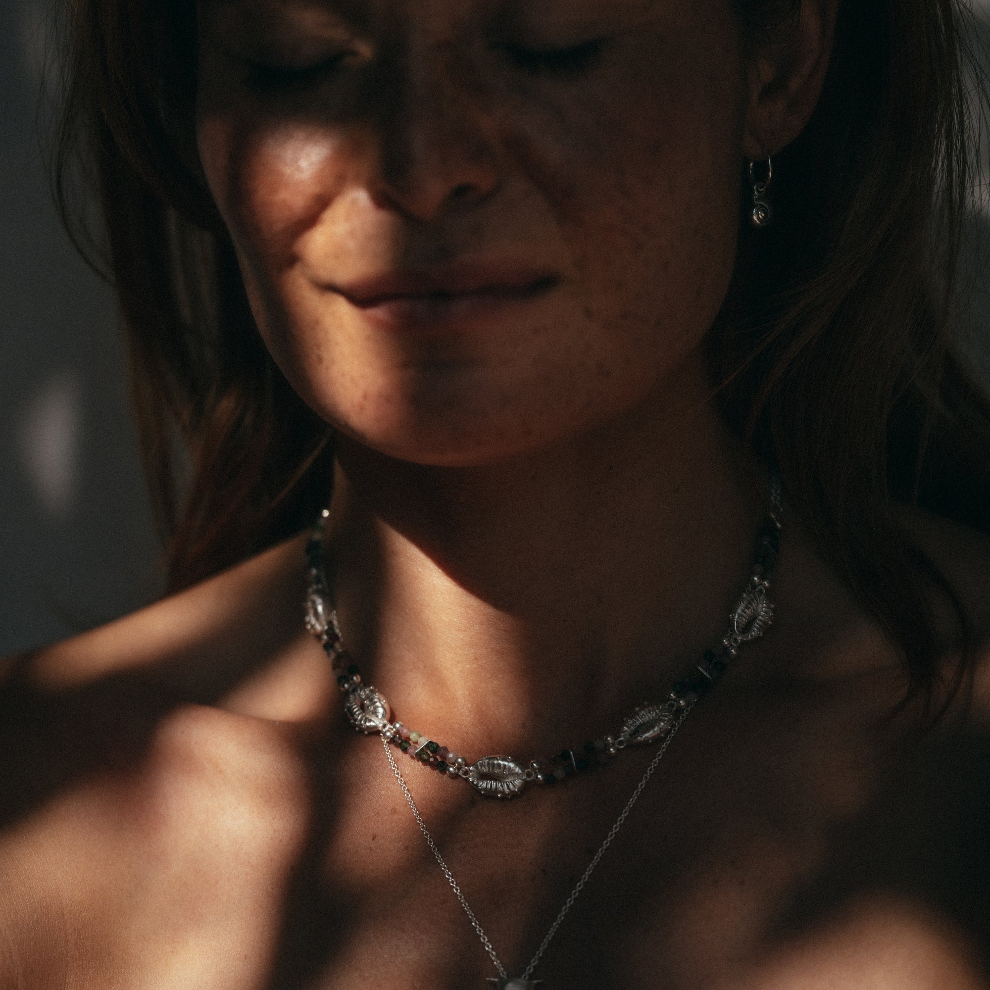 Aphrodite Tourmaline Choker Necklace Silver