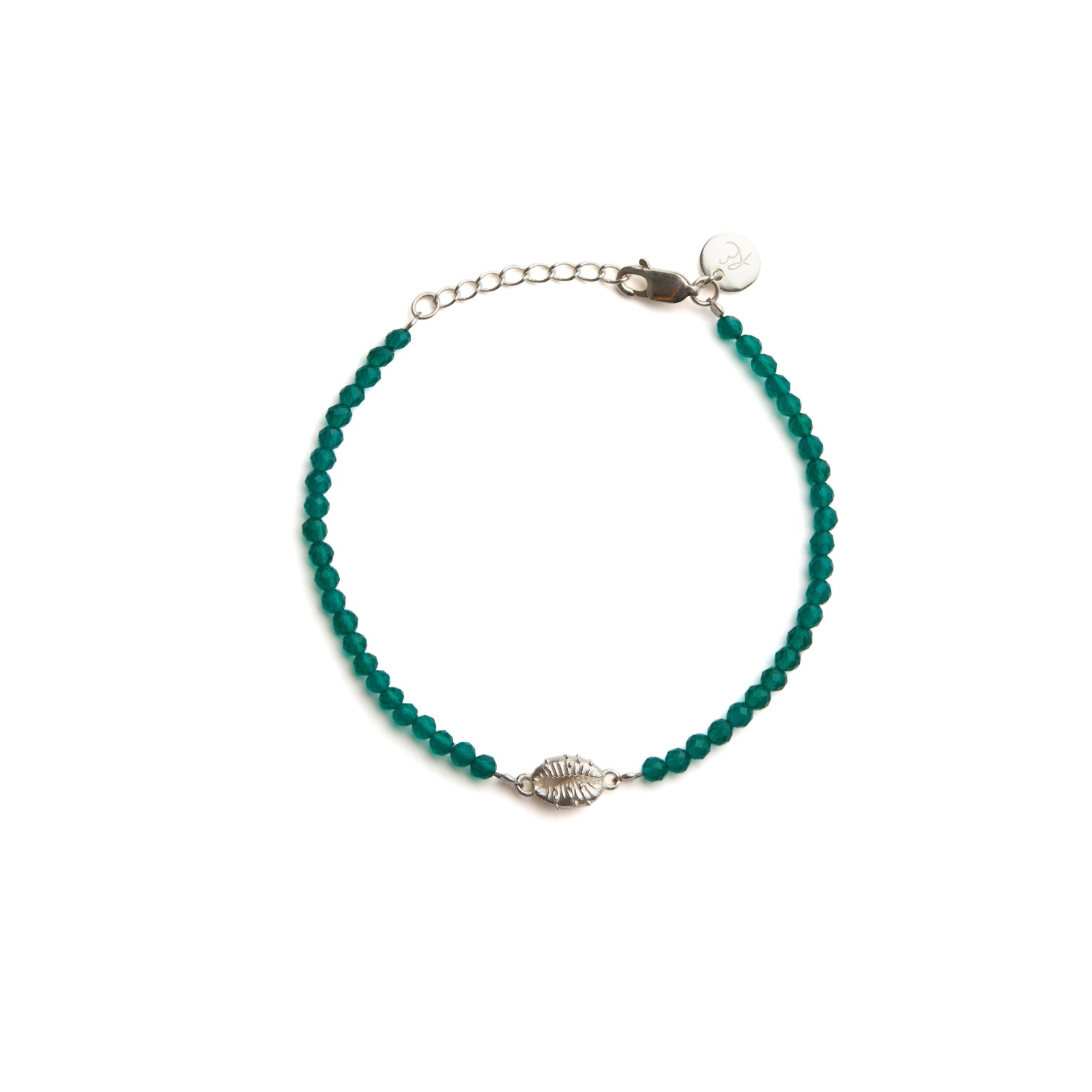 Aphrodite Mini Green Onyx Bracelet Silver
