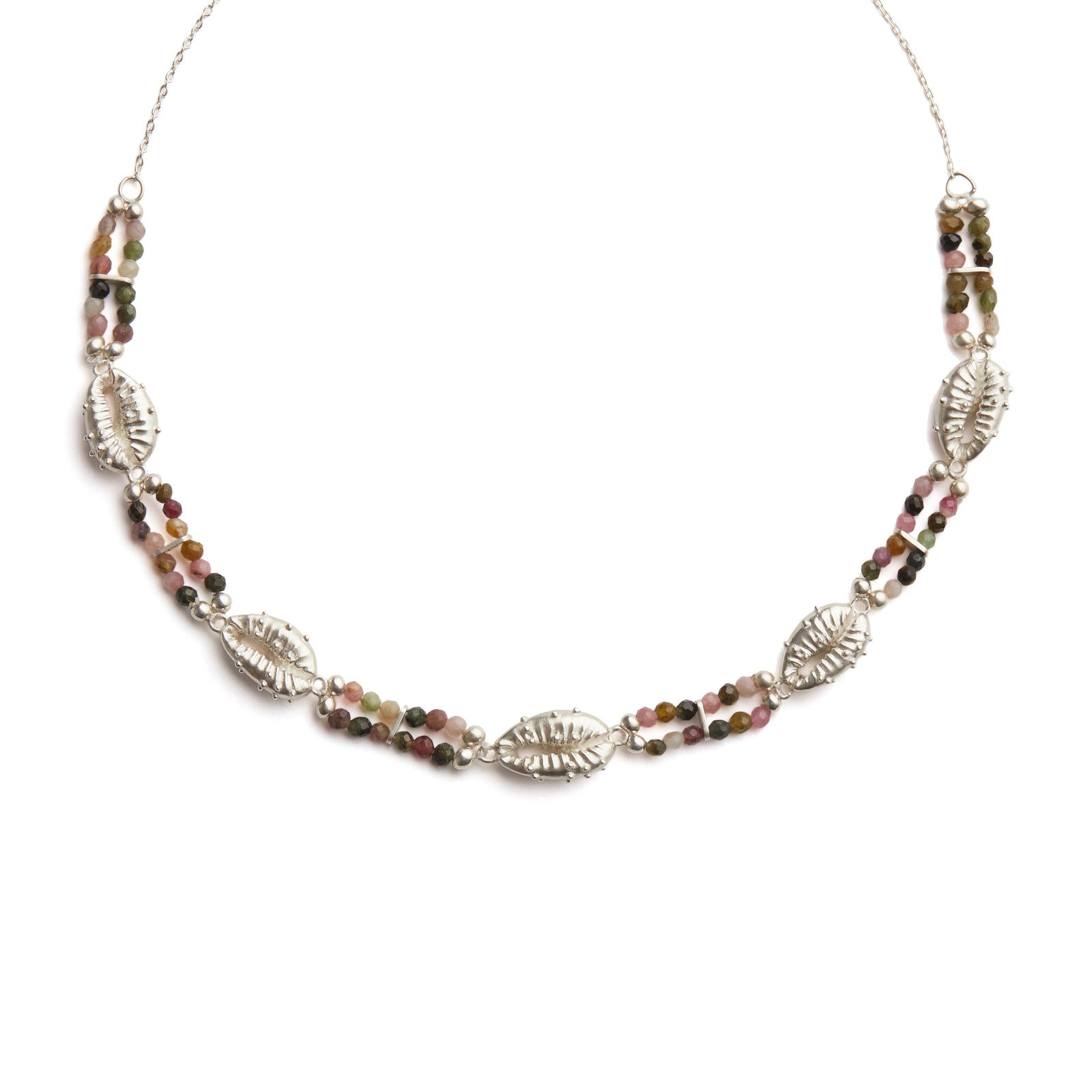 Aphrodite Tourmaline Choker Necklace Silver