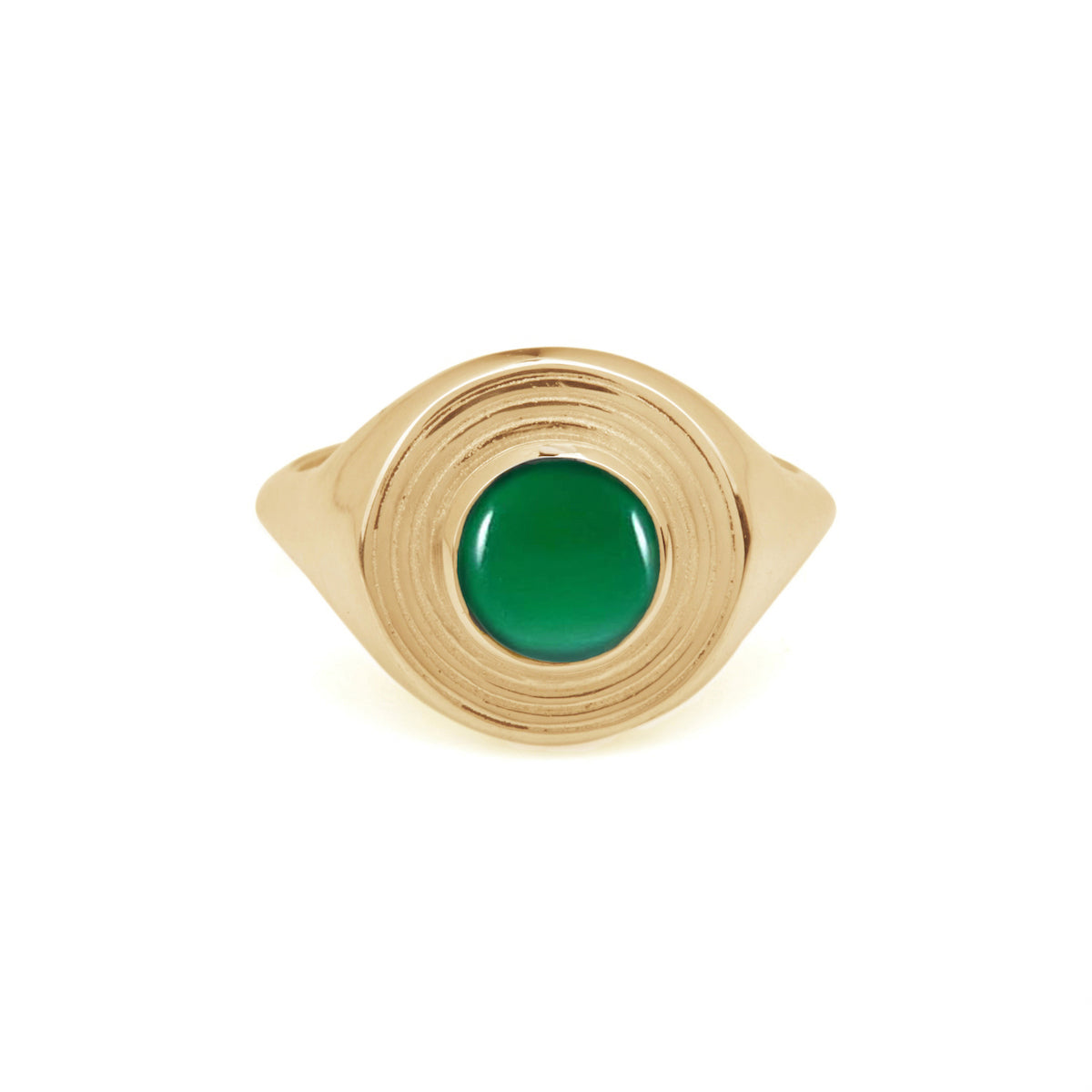 Astral Signet Ring with Green Onyx Solid Gold