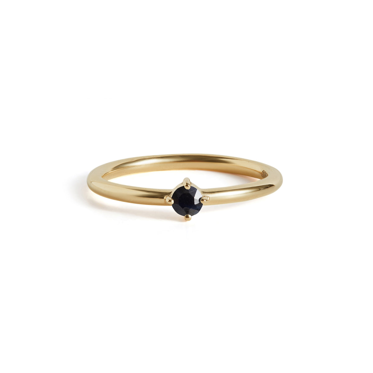 Birthstone Round Ring Solid Gold