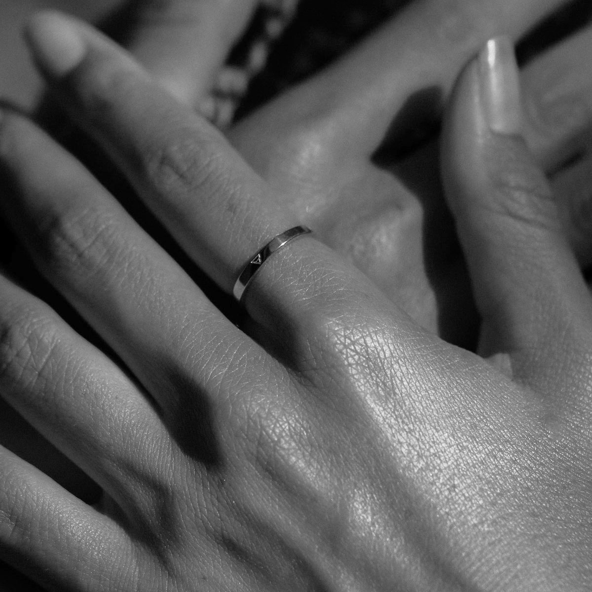 Four Elements Ring Solid White Gold