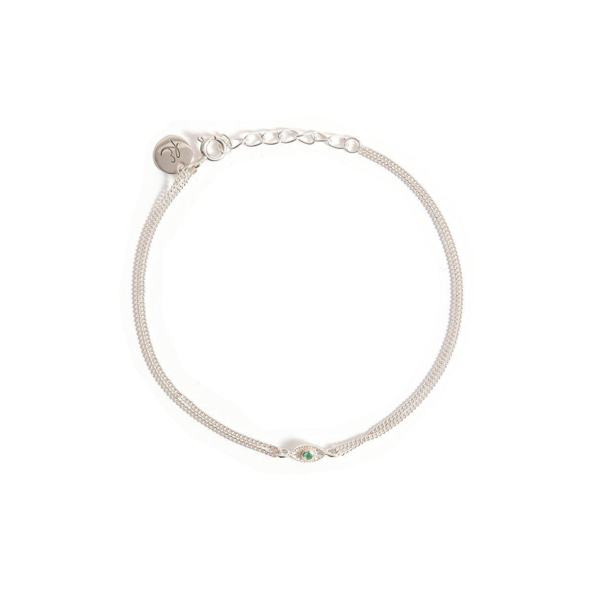 Rays of Light Mini Bracelet Emerald Silver