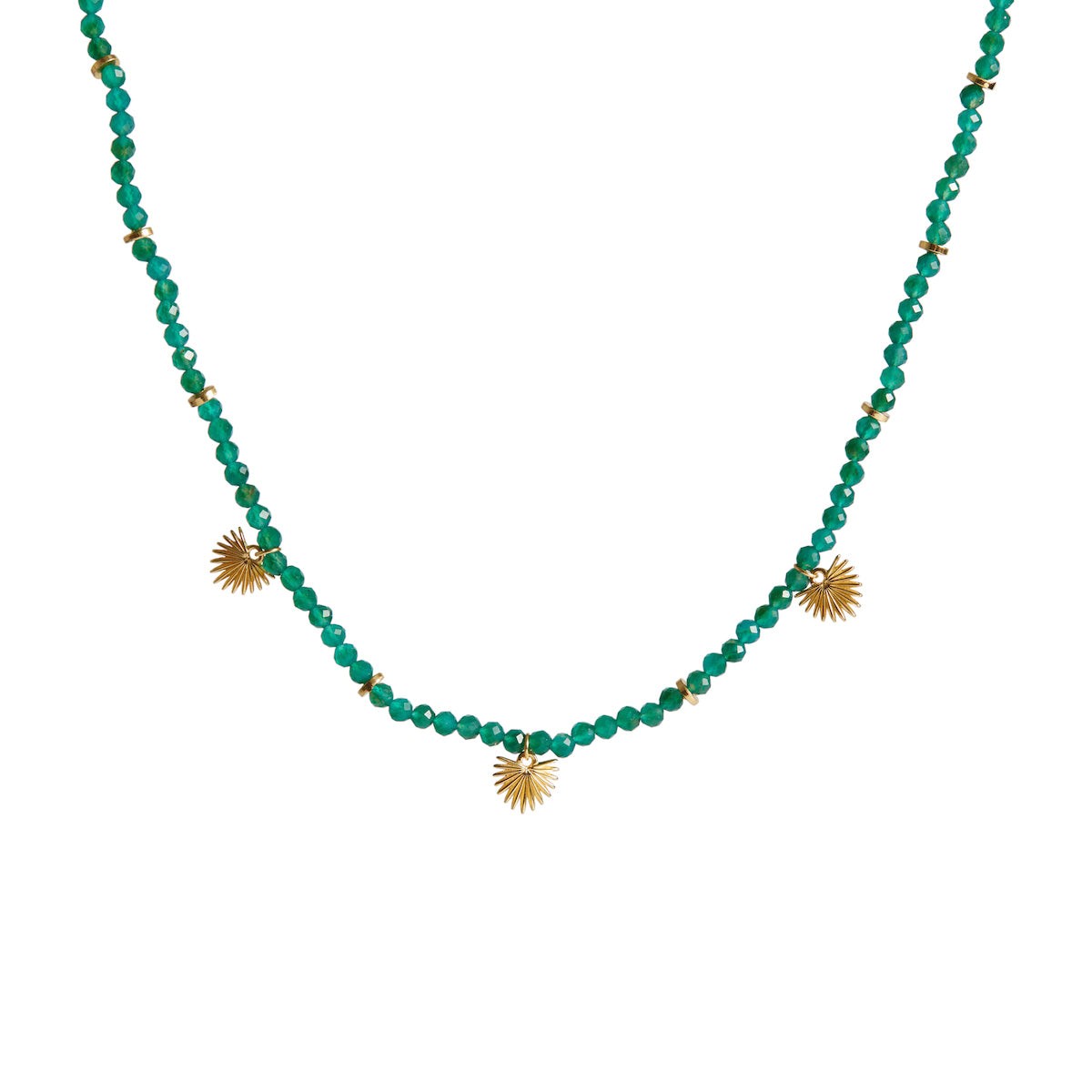 Ishtar Necklace Green Onyx Gold