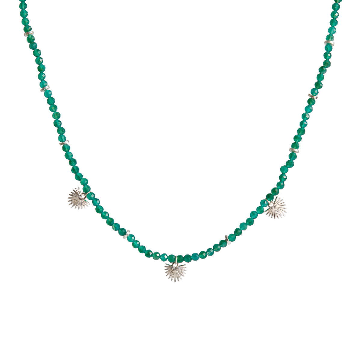 Ishtar Necklace Green Onyx Silver