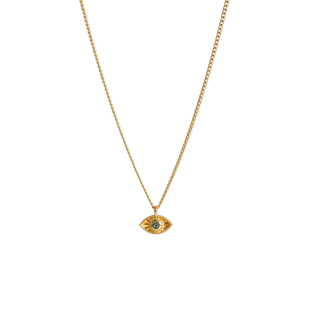 Mini Rays of Light Necklace Emerald Gold