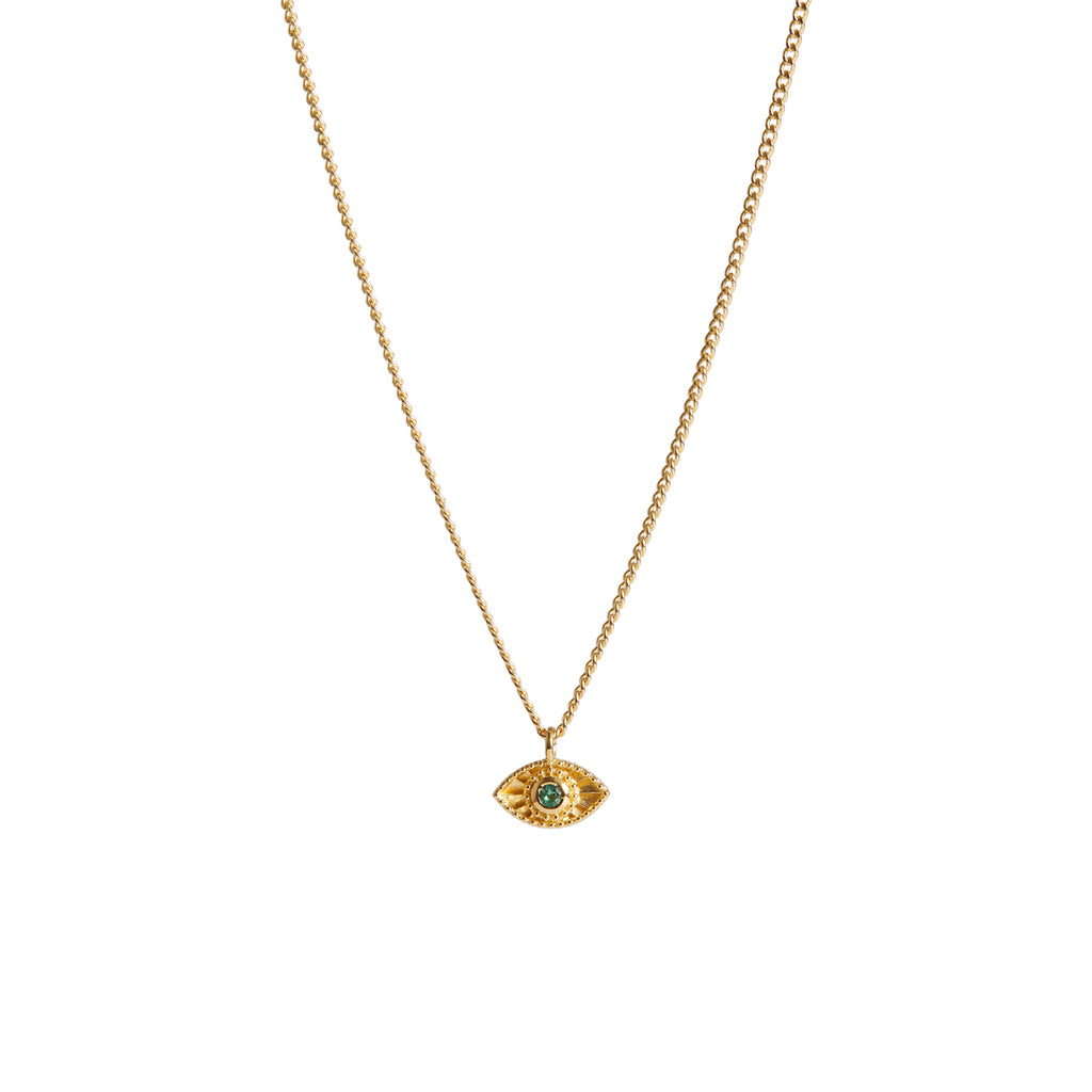 Mini Rays of Light Necklace Emerald Gold Rachel Entwistle