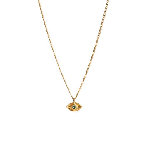 Mini Rays of Light Necklace Emerald Gold Rachel Entwistle