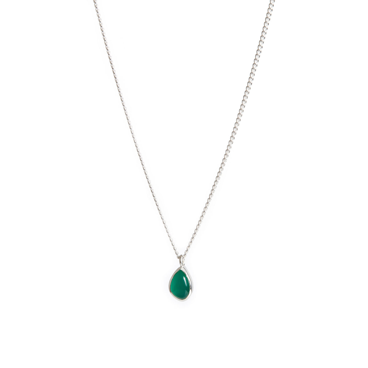 Apollo Necklace Green Onyx Silver