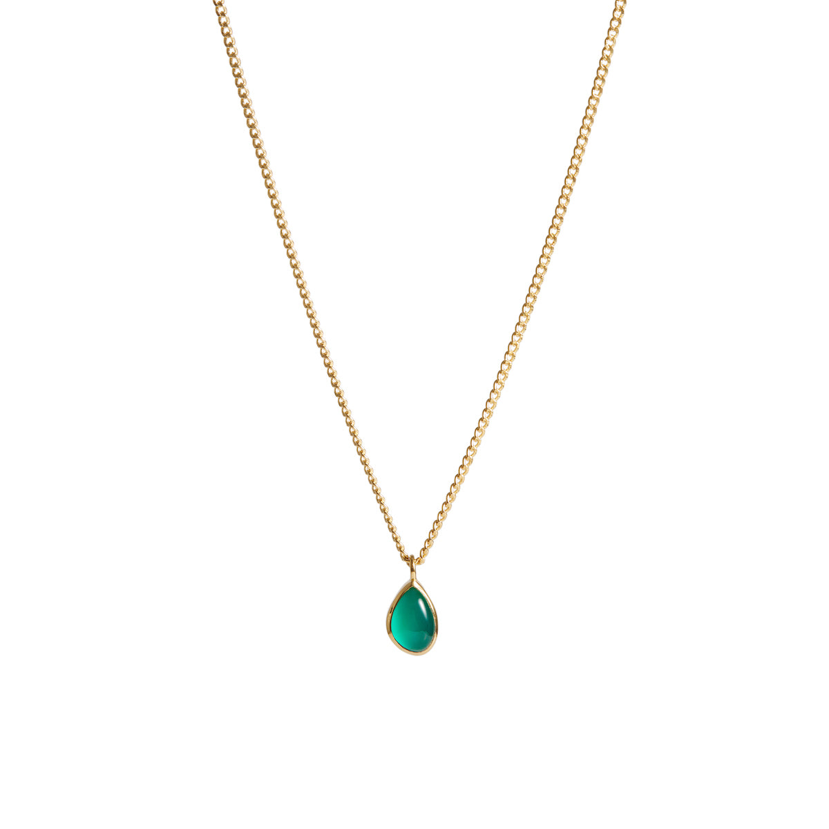 Apollo Necklace Green Onyx Gold