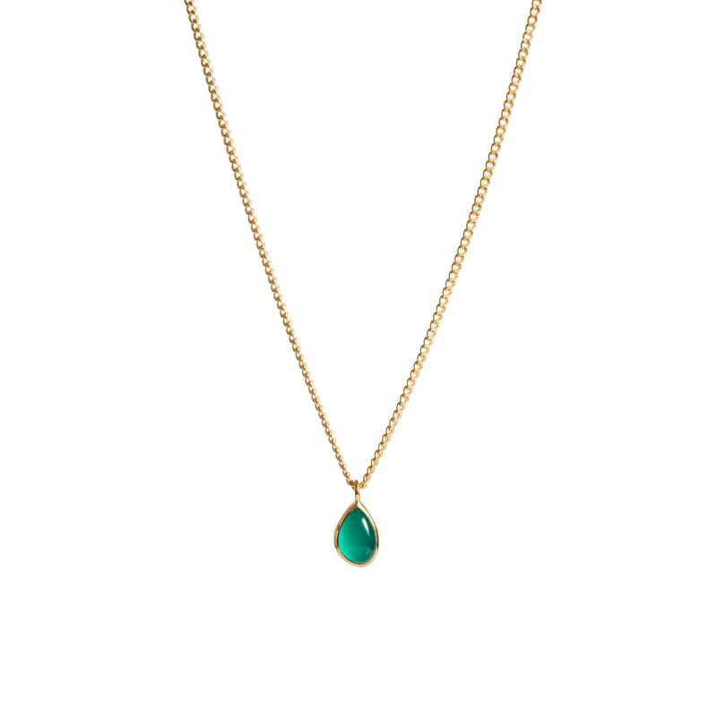 Apollo Necklace Green Onyx Gold