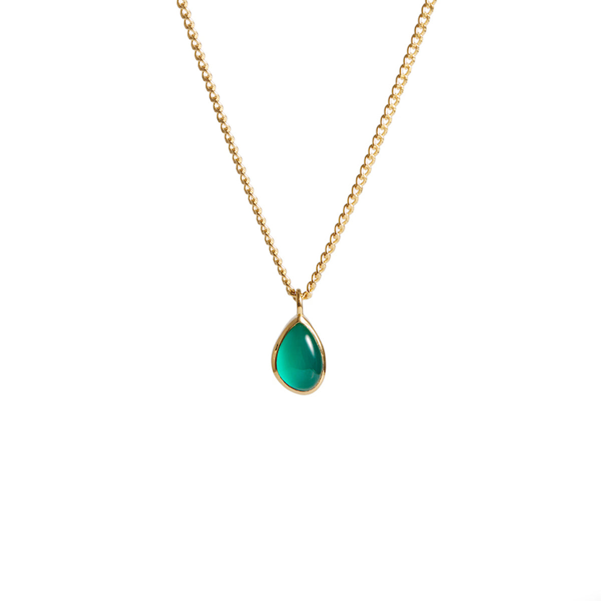 Apollo Necklace Green Onyx Solid Gold