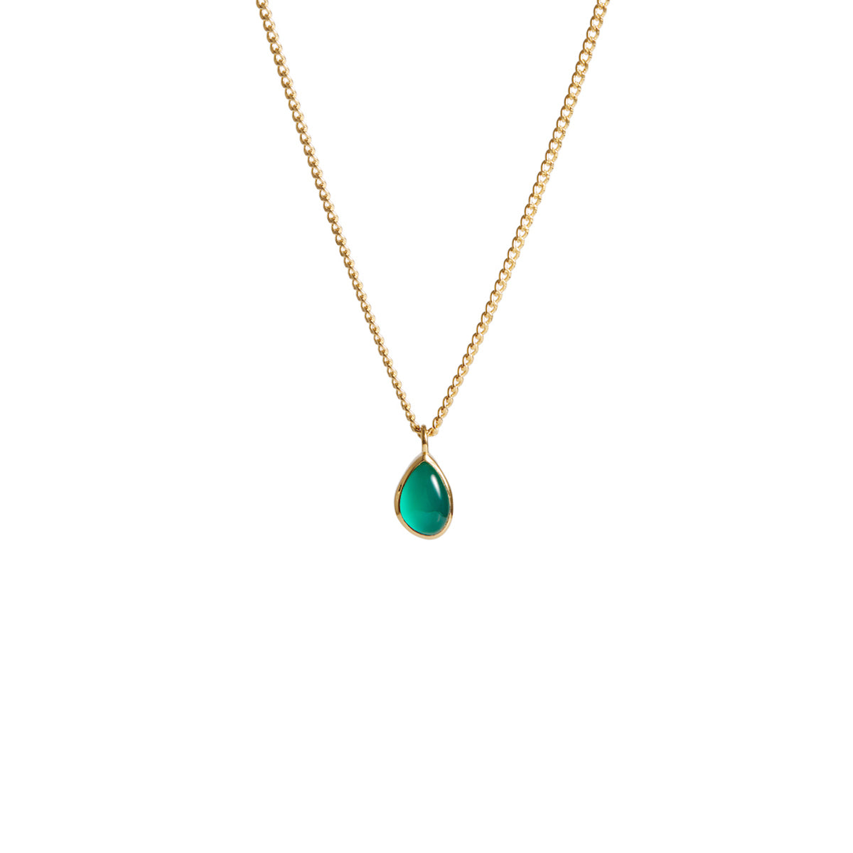 Apollo Necklace Green Onyx Solid Gold