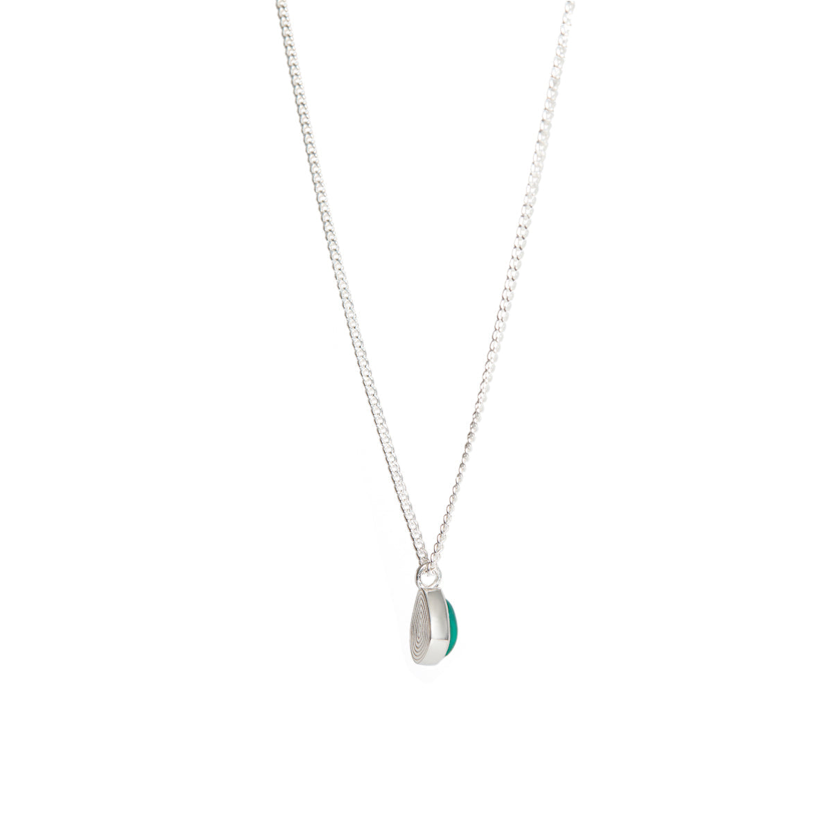 Apollo Necklace Green Onyx Silver