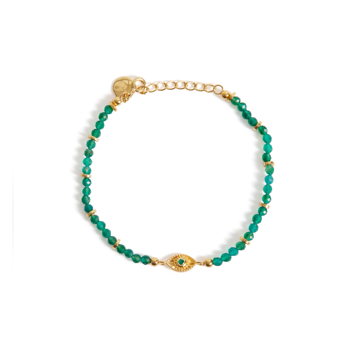 Rays of Light Bracelet Green Onyx Gold