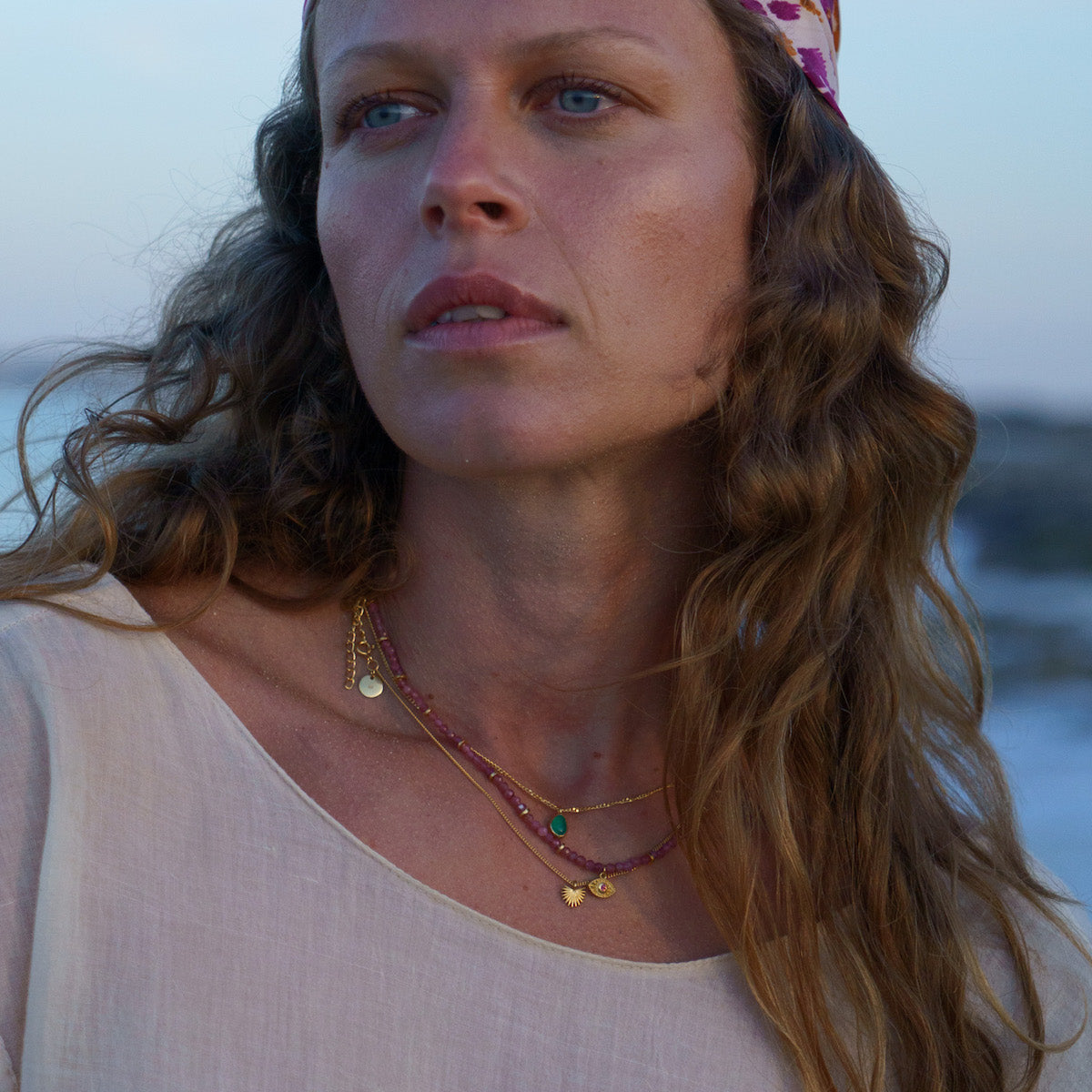 Apollo Necklace Green Onyx Gold