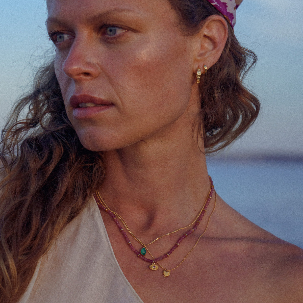 Apollo Necklace Green Onyx Gold