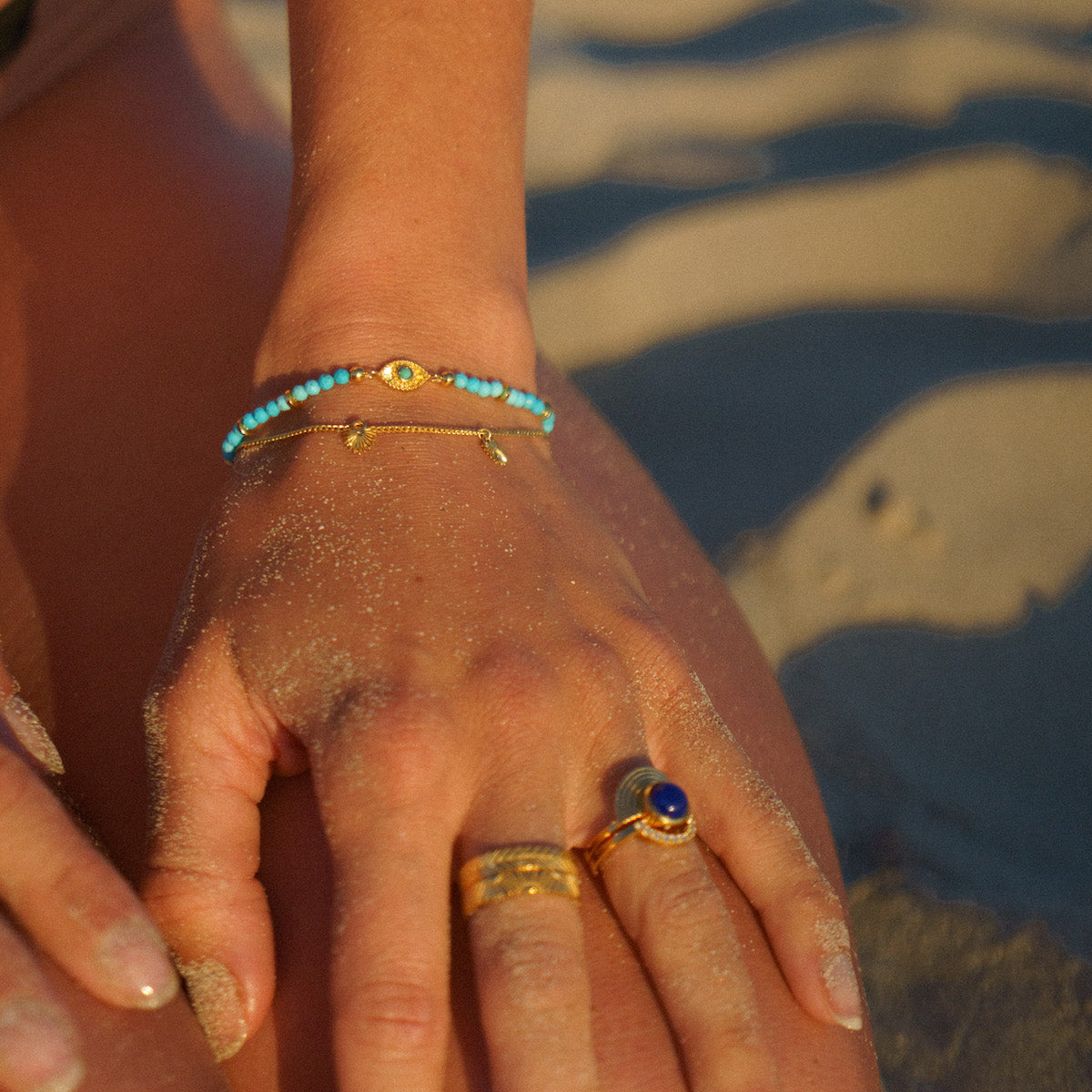 Rays of Light Bracelet Turquoise Gold