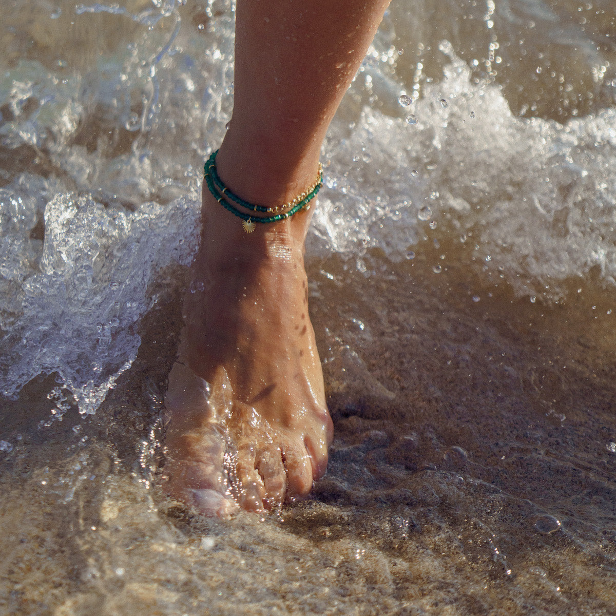 Ishtar Necklace Green Onyx Silver
