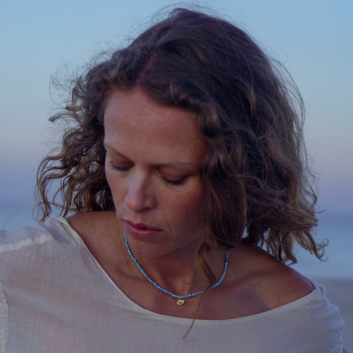 Rays of Light Necklace Turquoise Gold