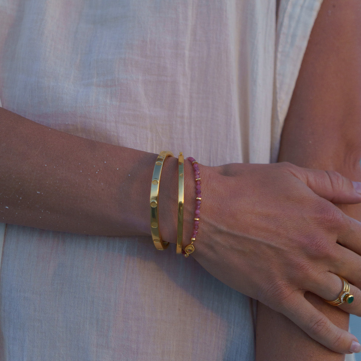 Rays of Light Bracelet Tourmaline Gold