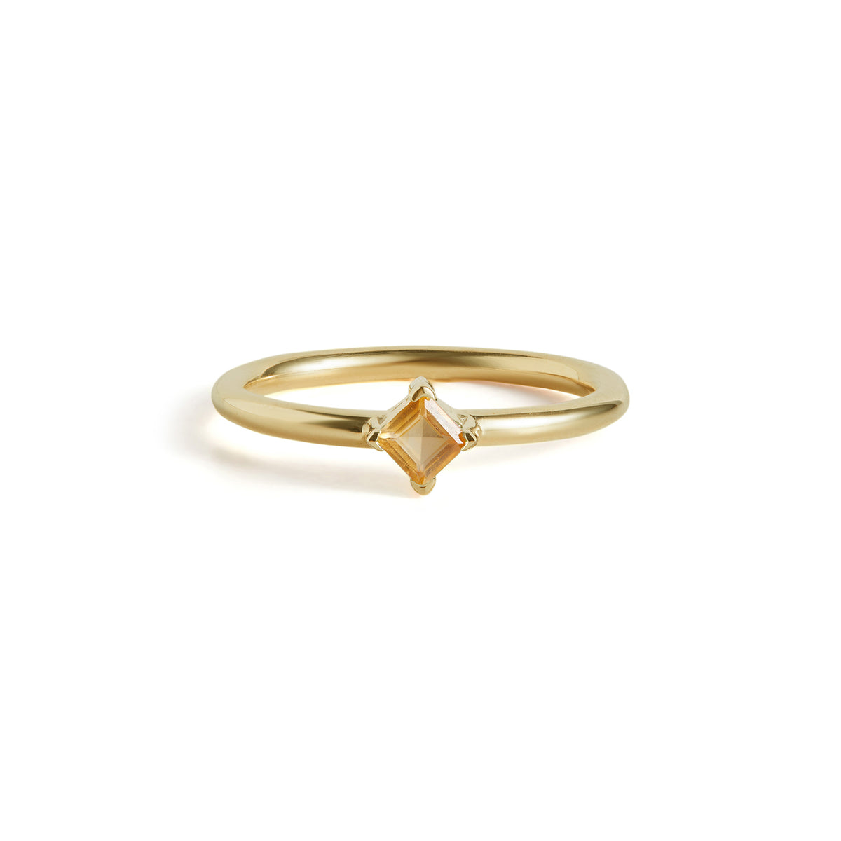 Birthstone Square Ring Solid Gold